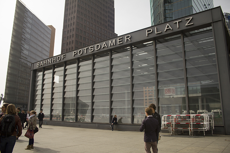 As originally, there is still a station (bahnhof) in the current square