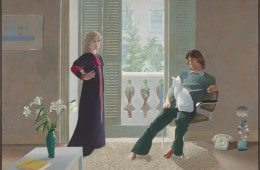 Mr and Mrs Clark and Percy, painted in 1971 by Hockney