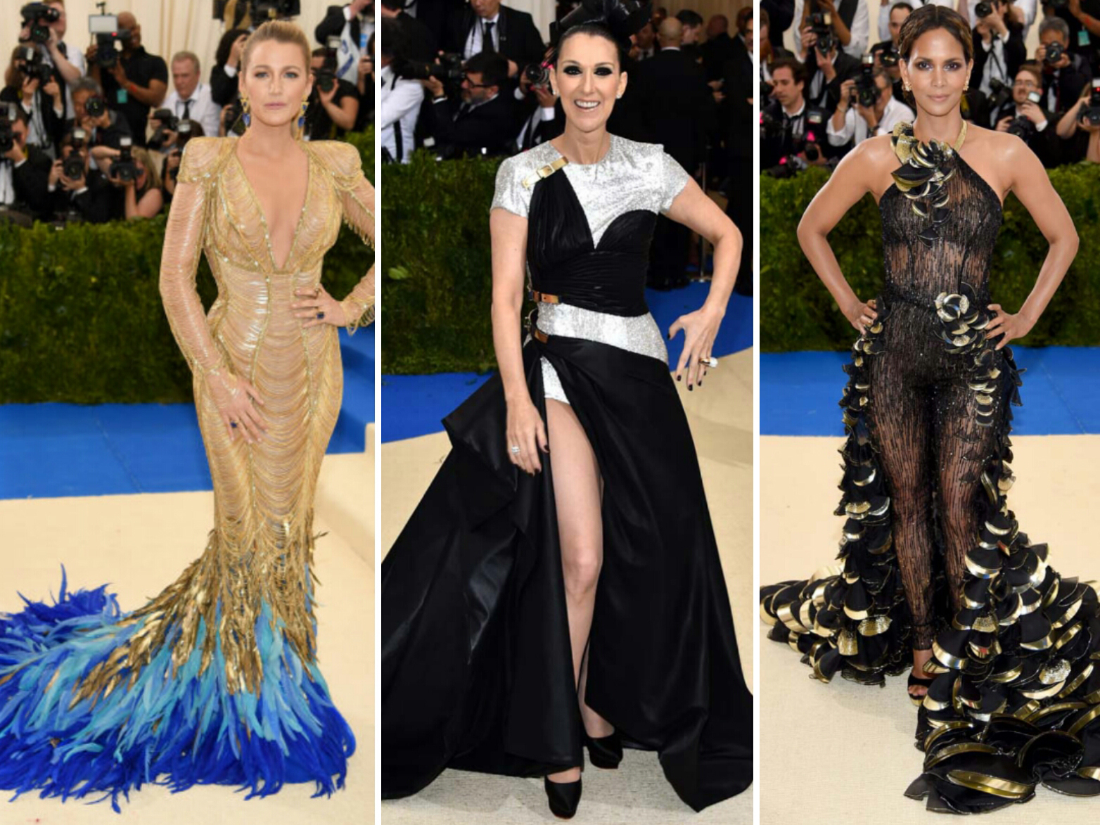 Blake Lively, Celine Dion and Halle Berry in Versace Atelier dresses