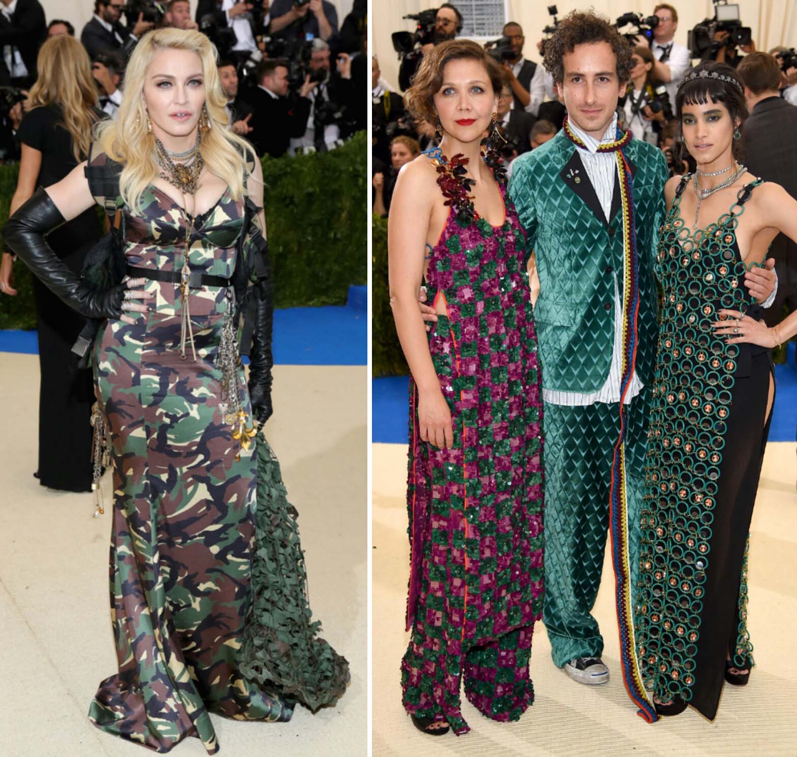the-met-red-carpet 2017-Madona wears Jeremy Scott-and- Maggie Gyllenhaal-The creative director Francesco Risso and Sofia Boutella wears Marni
