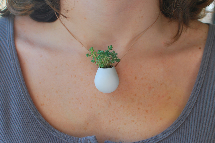 Colleen Jordan "Wearable Planter" pendant.